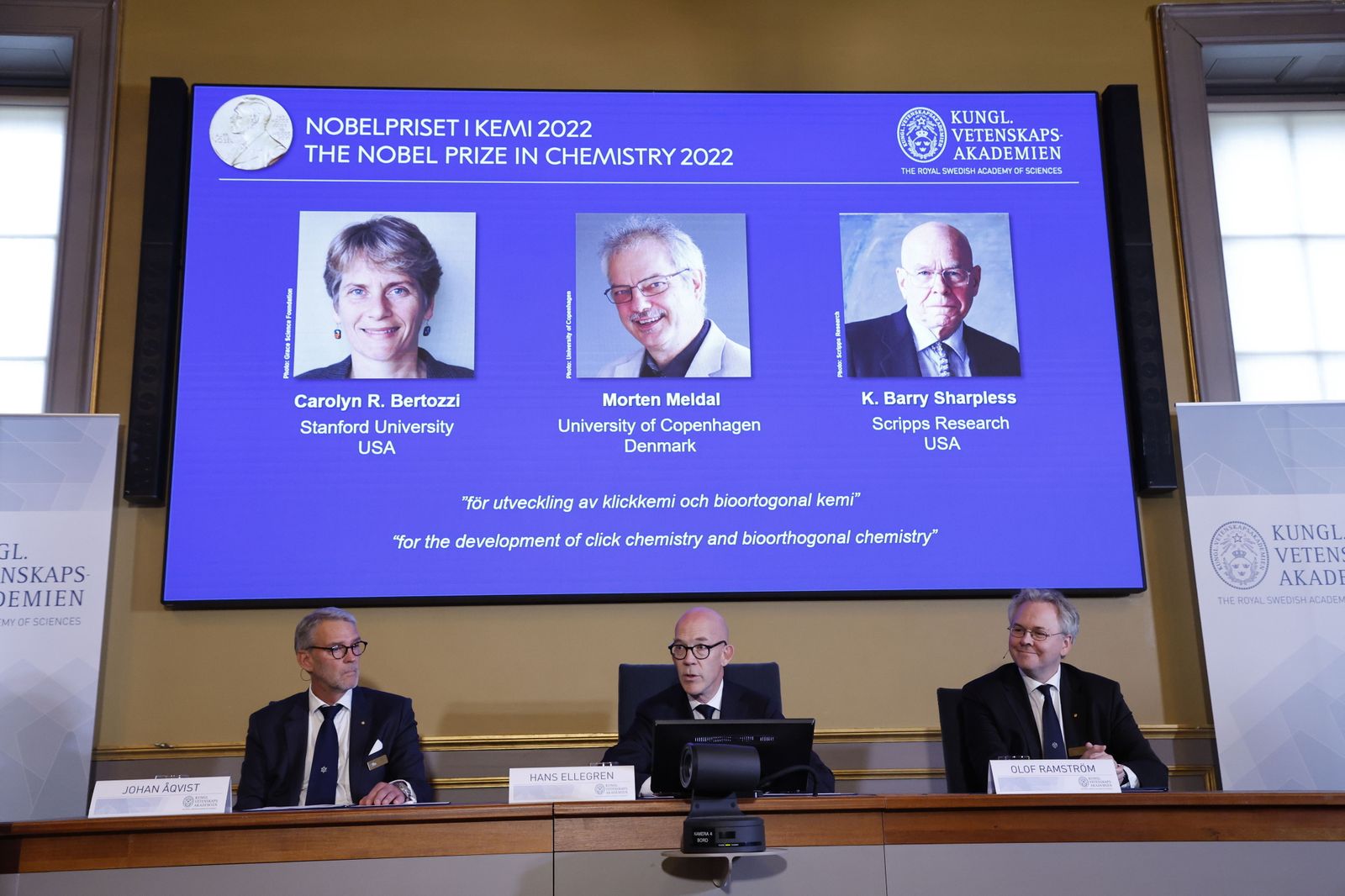 Anuncio de los ganadores del Nobel de Química.