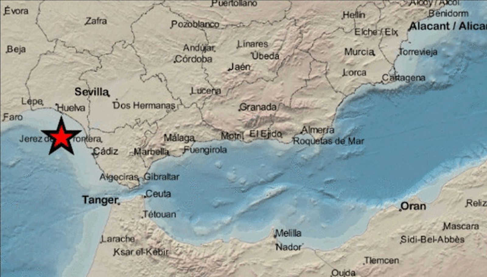 Epicentro del terremoto.