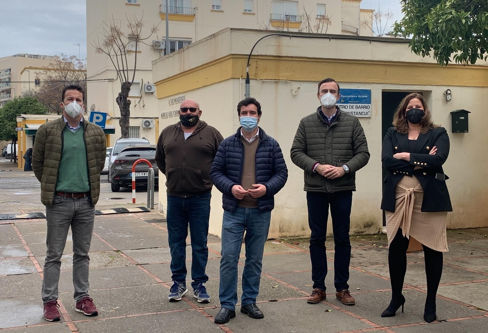 Miembros de Ciudadanos Jerez, en la visita a La Constancia.