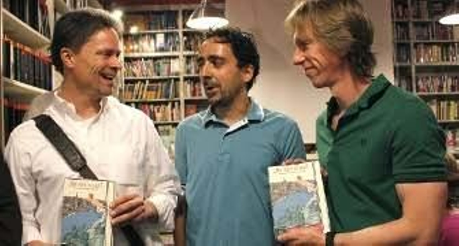 De izquierda a derecha, John Julius Reel, Daniel Rosell y Ken Appledorn, en La Extravagante. / Rocío Nieto