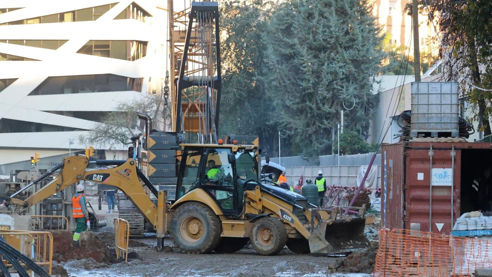 Obras del Metro de Málaga en calle Hilera