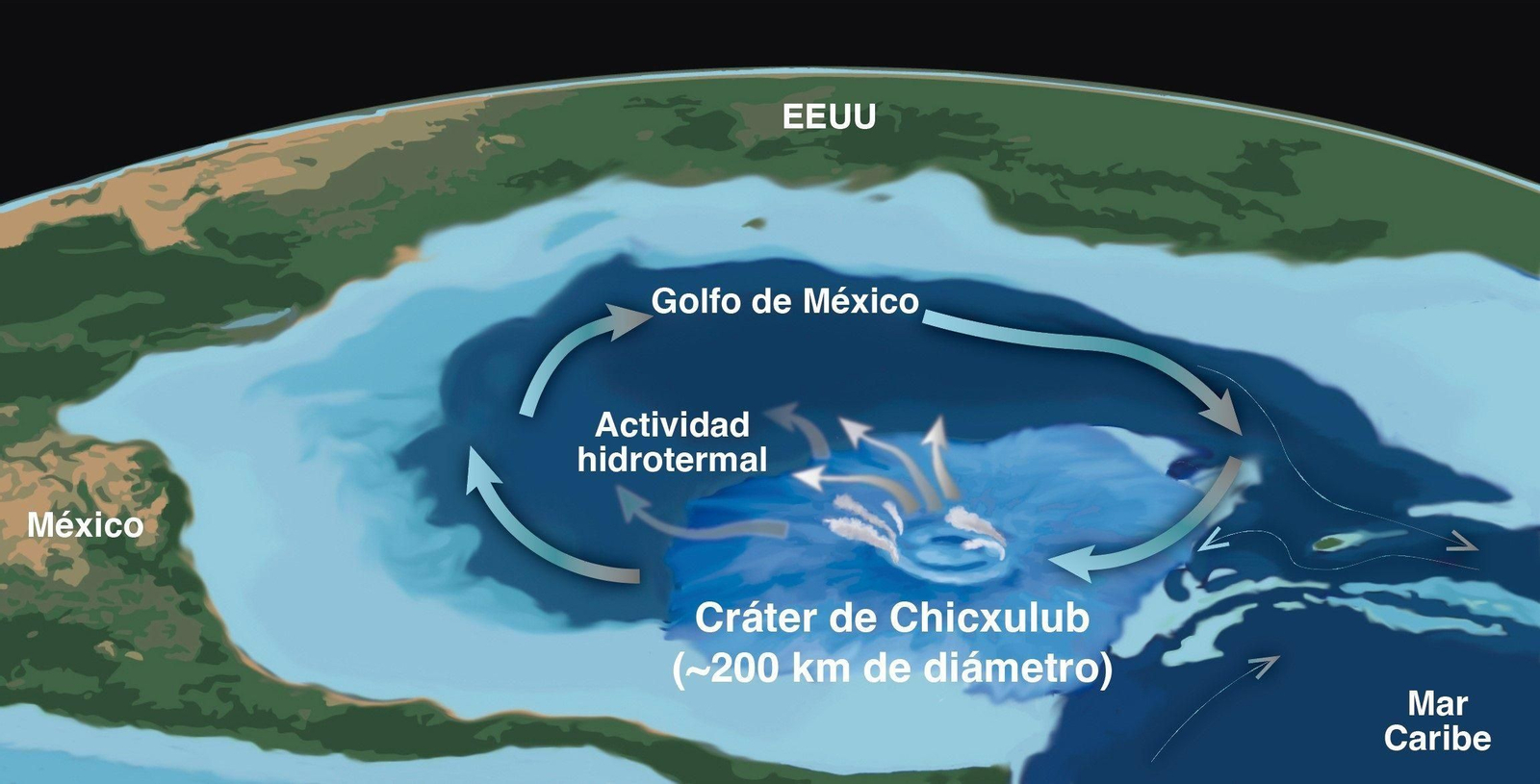 Científicos internacionales hallan un entorno marino único creado hace 66 millones de años al impactar un asteroide en la península del Yucatán (México)