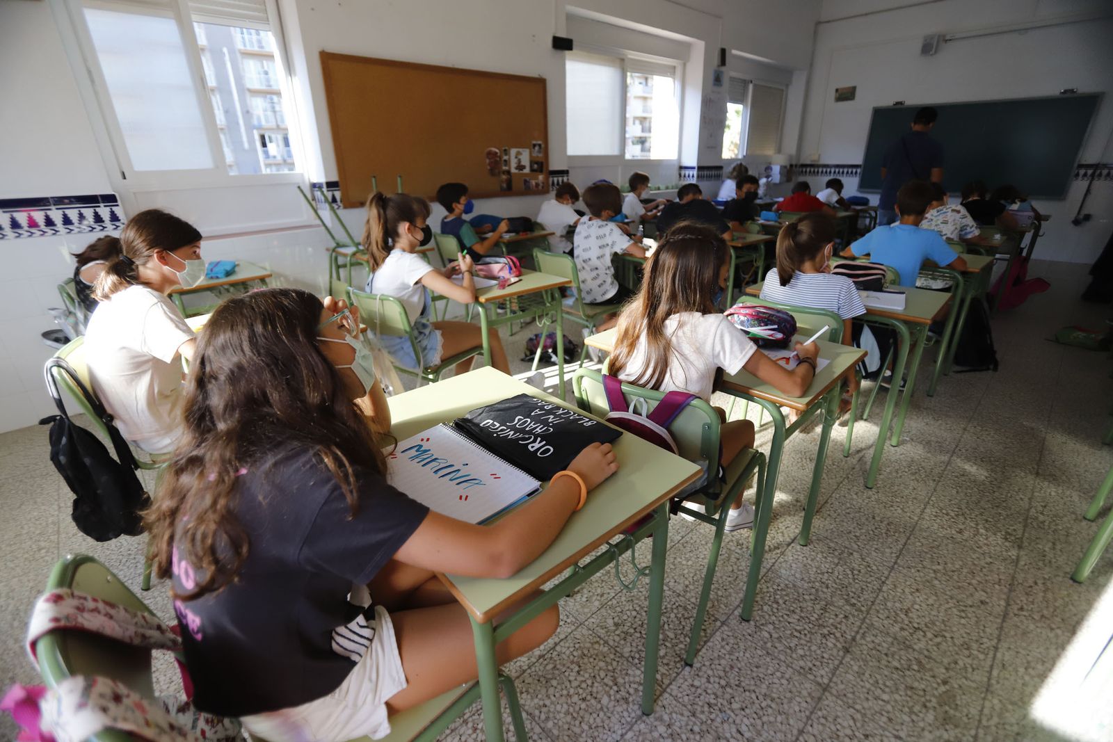 Imágenes de la vuelta al cole en las aulas de Huelva