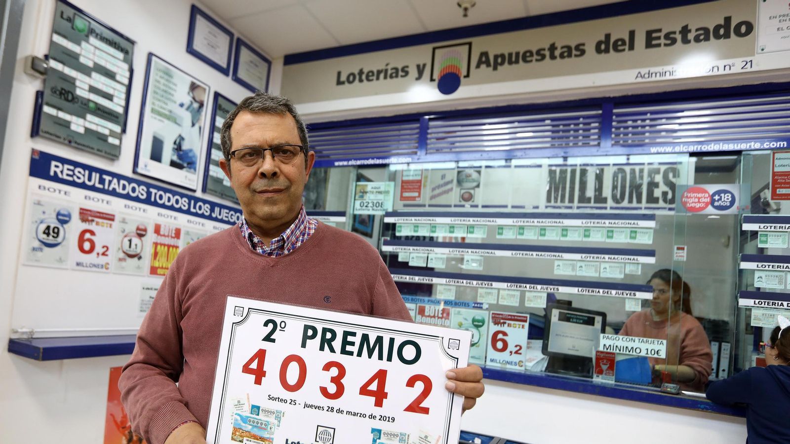 Manuel Montes regenta la administración agraciada, en una imagen tomada en 2019. Manuel Montes regenta la administración agraciada, en una imagen tomada en 2019.