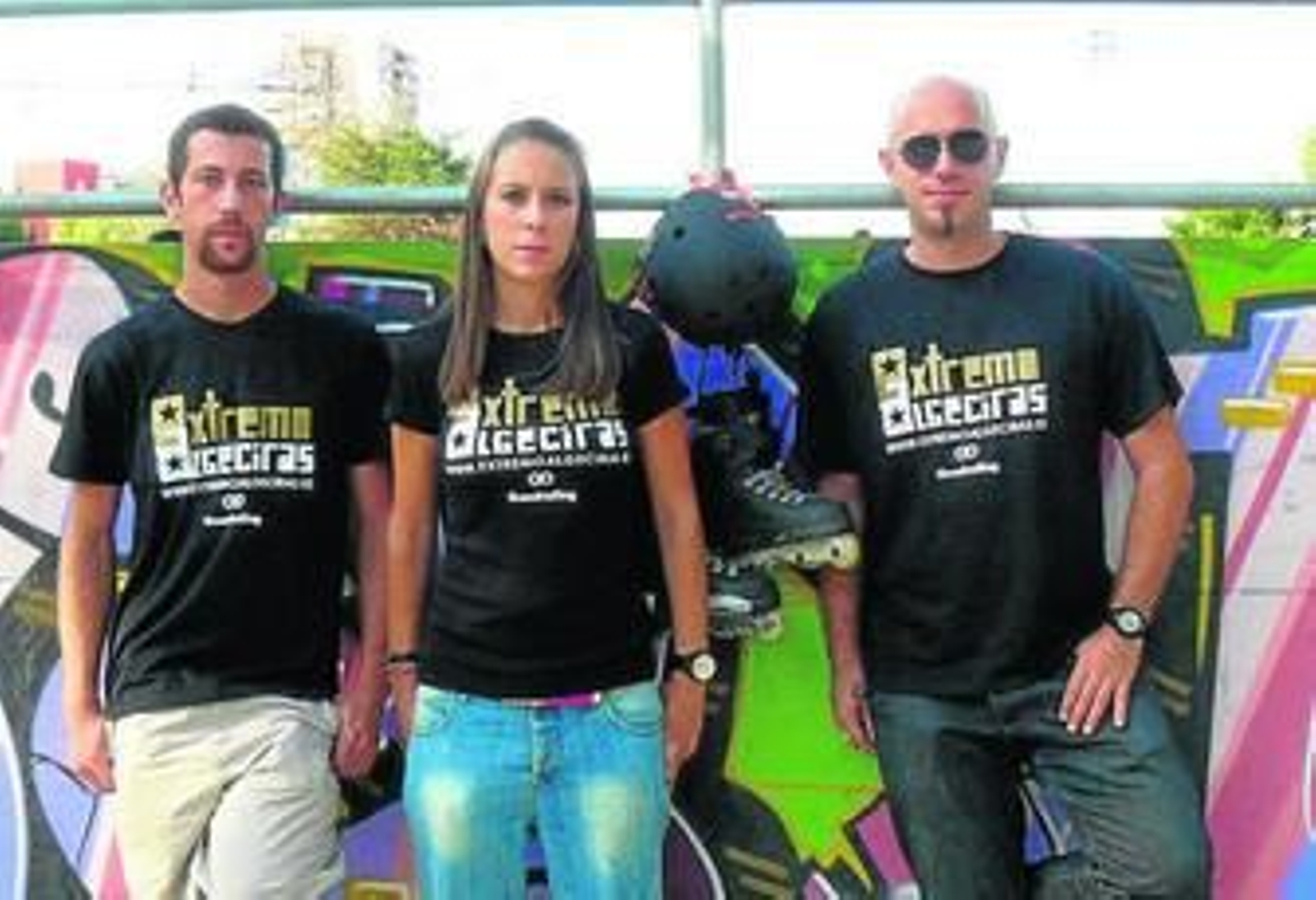 Practicando y apoyando el patín en línea