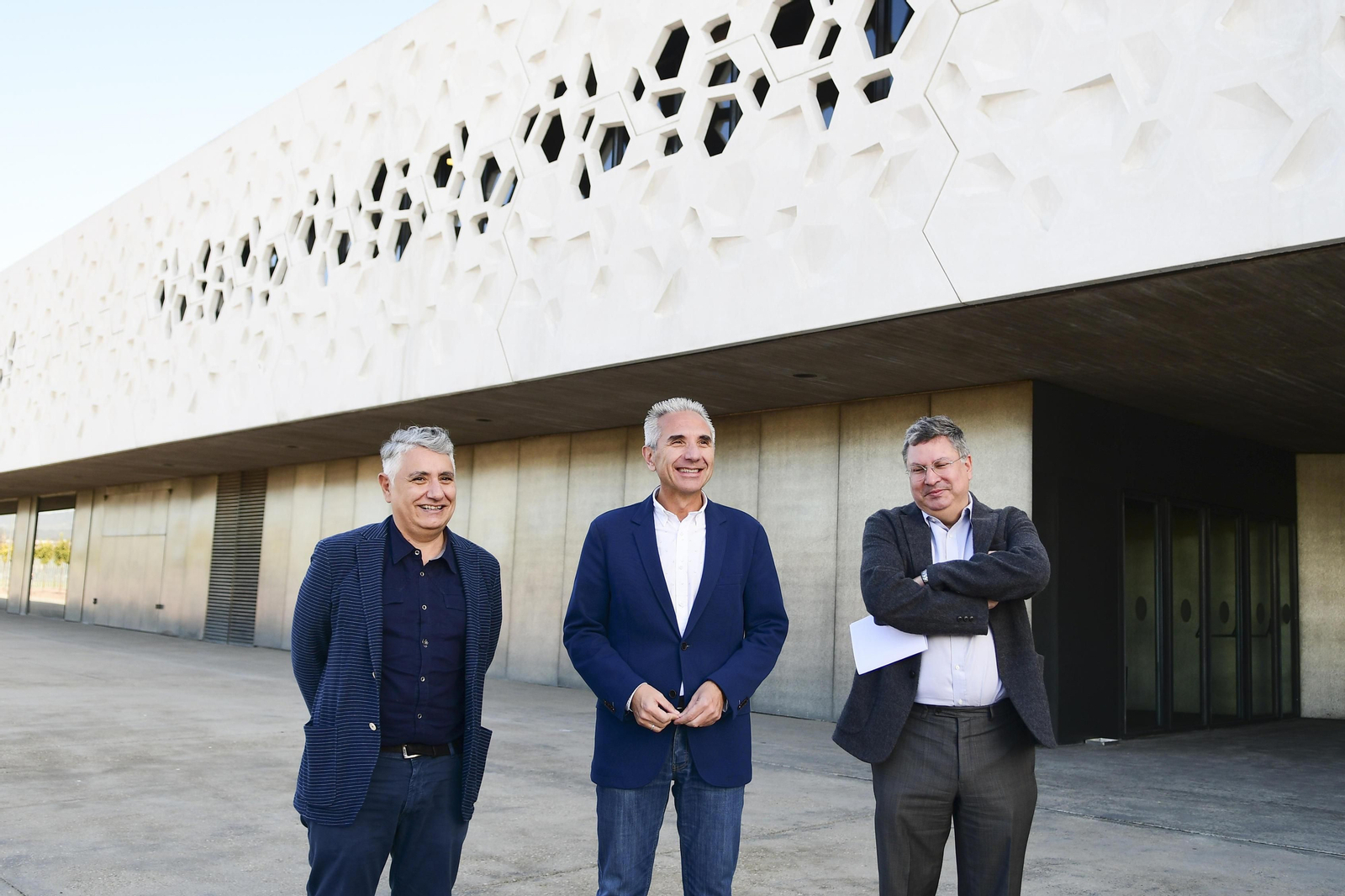 Juan Antonio Álvarez, Miguel Ángel Vázquez y Álvaro Rodríguez Fominaya, ayer, ante en C3A.