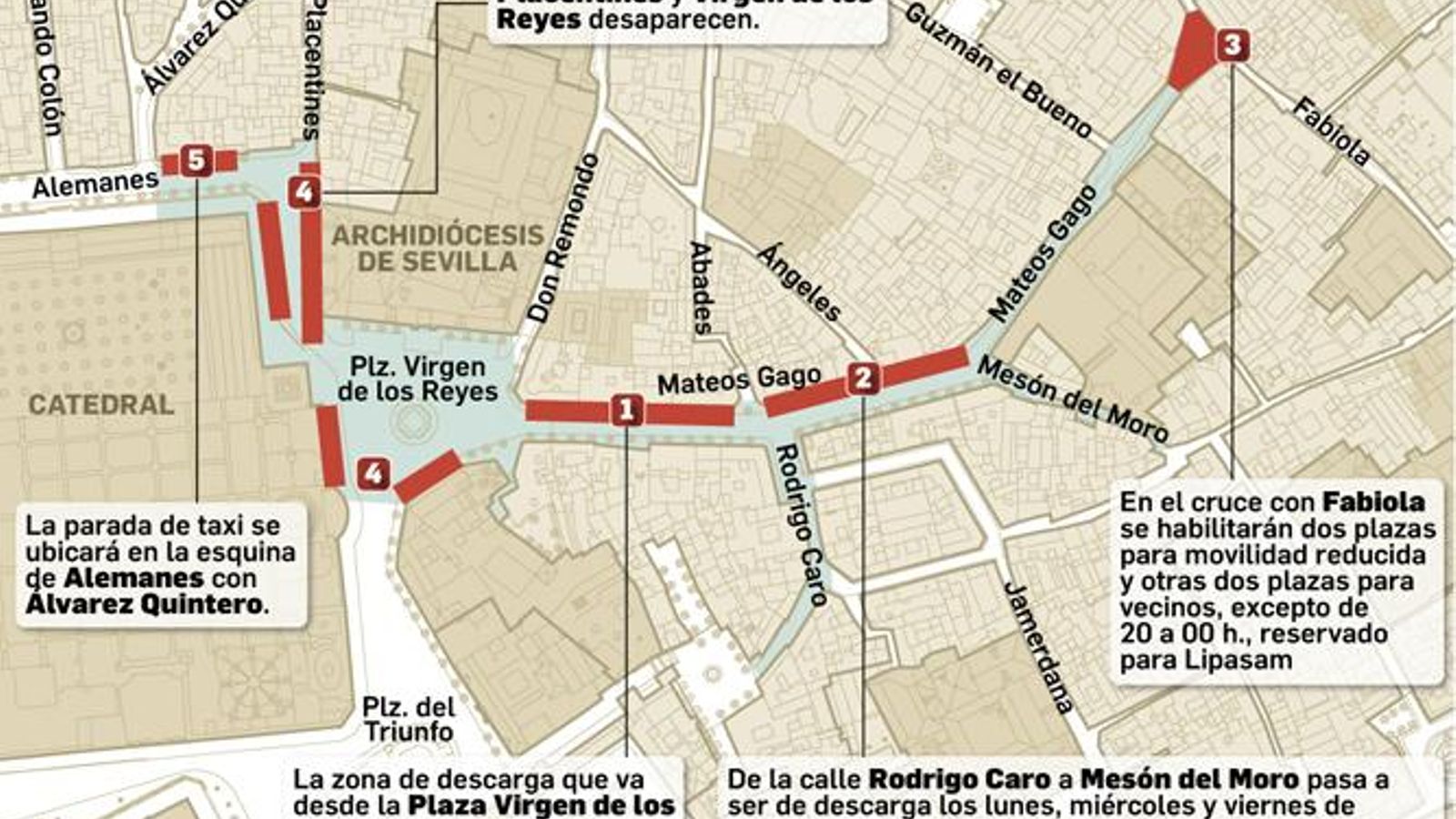 Mapa de la reurbanización de Mateos Gago