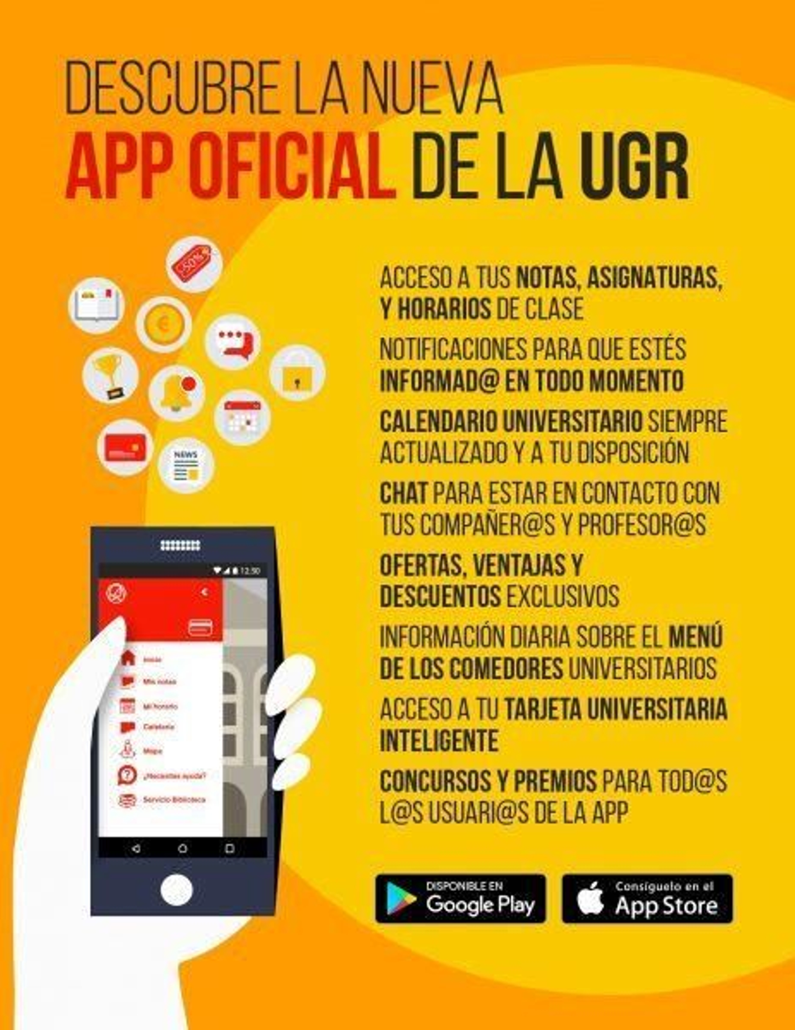 Cartel promocional de la nueva 'app' de la UGR