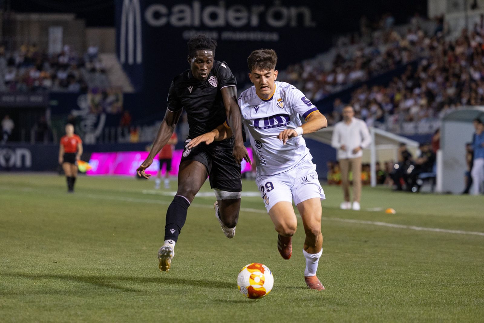 David Serrano, en el choque de la primera vuelta ante el conjunto almeriense.