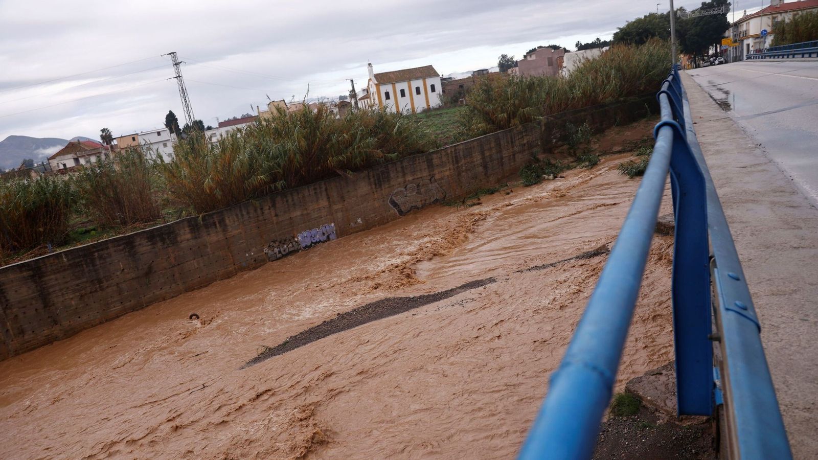 El río Campanillas antes de la llegada de la borrasca Francis.