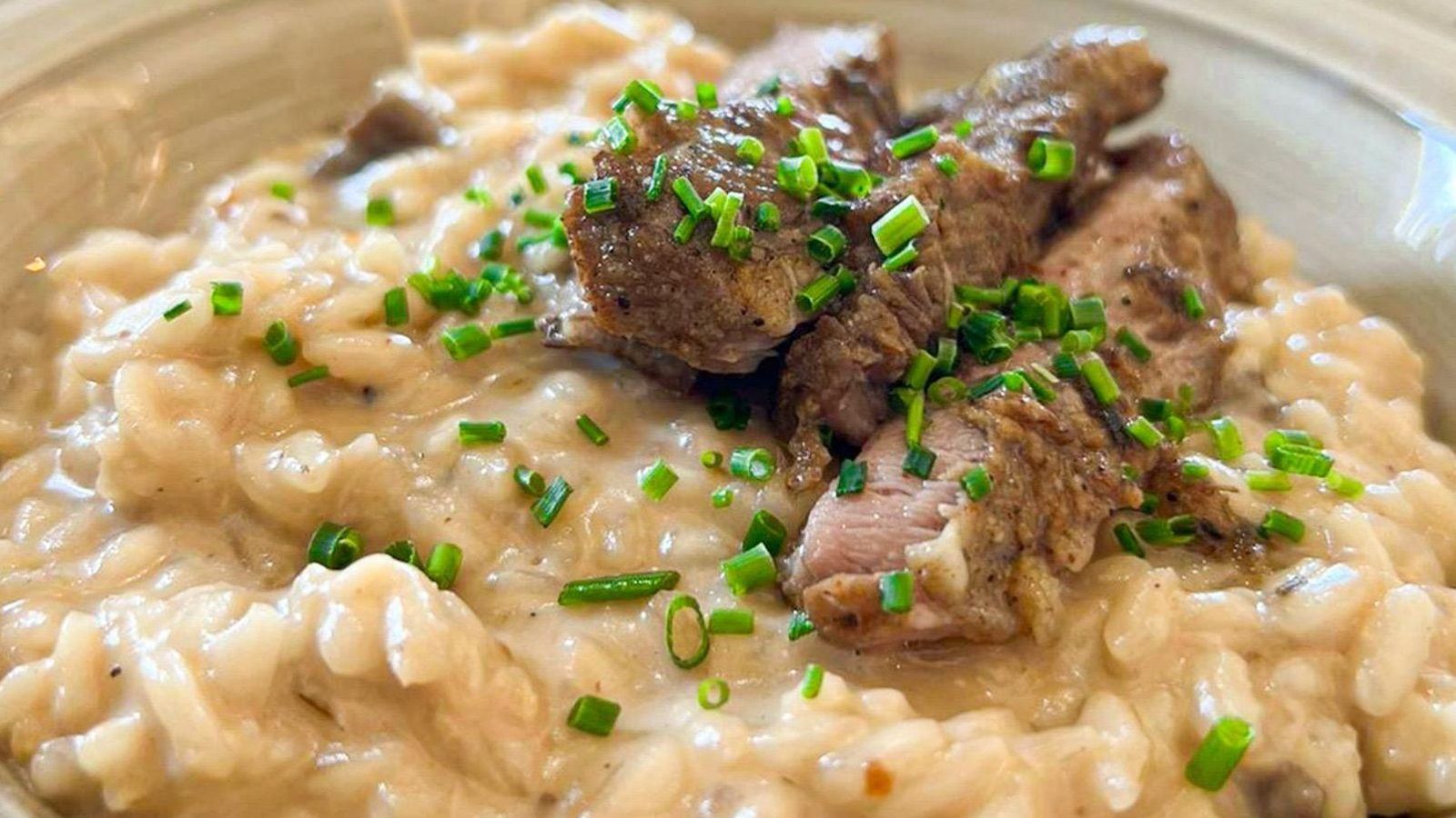 Risotto de presa a baja temperatura y queso payoyo