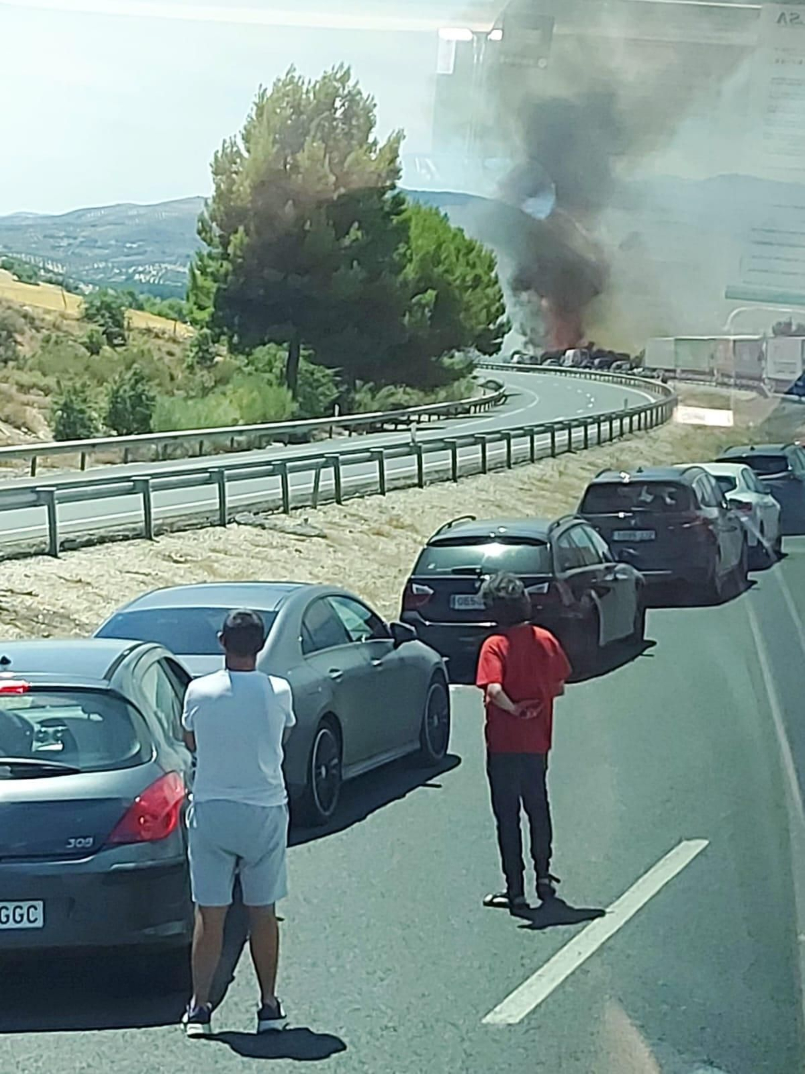 Incendio en la A-44, sentido Bailén.