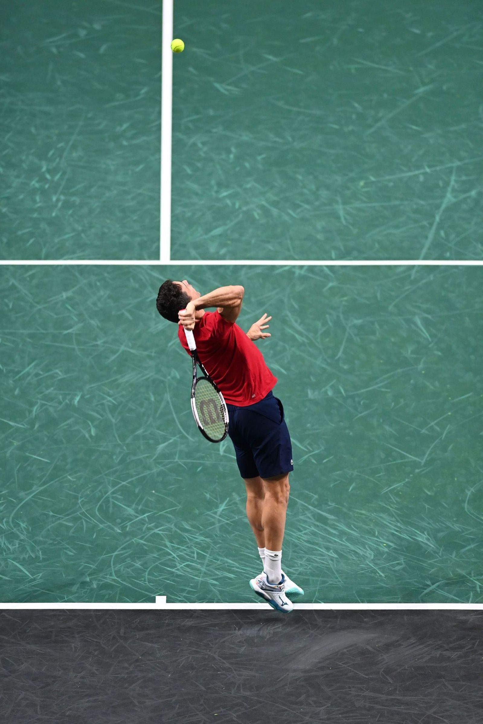 Los tenistas de la Copa Davis ya calientan motores en el Carpena