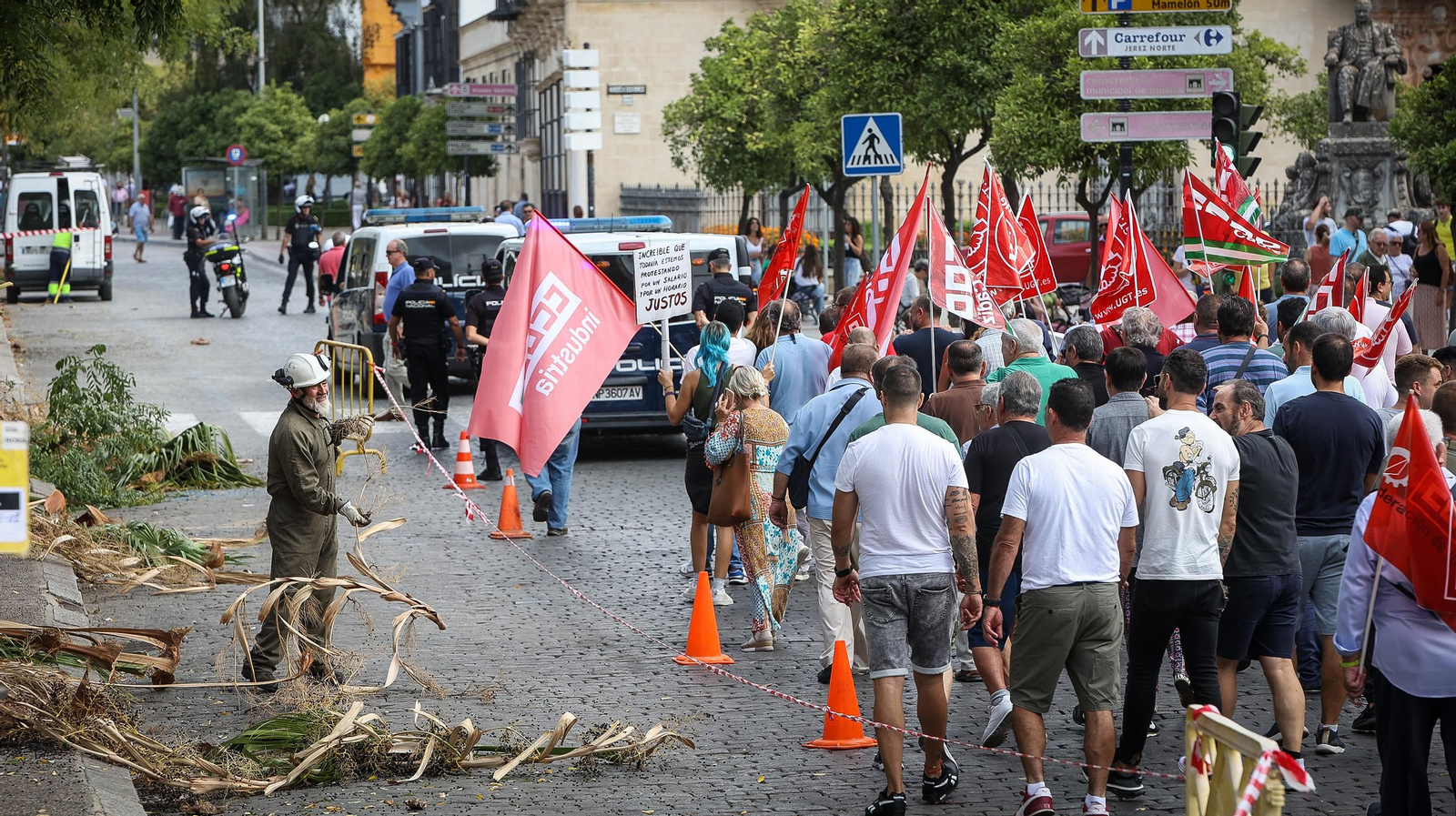 Manifestación de trabajadores de la Vid para pedir un convenio digno