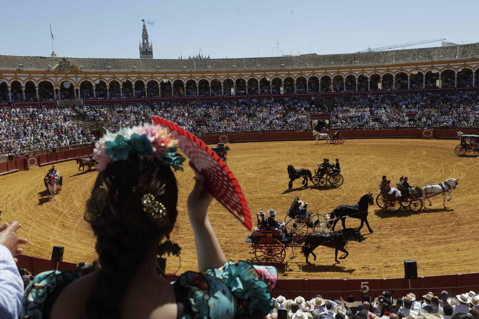 Las imágenes de la exhibición  de enganches en la Maestranza