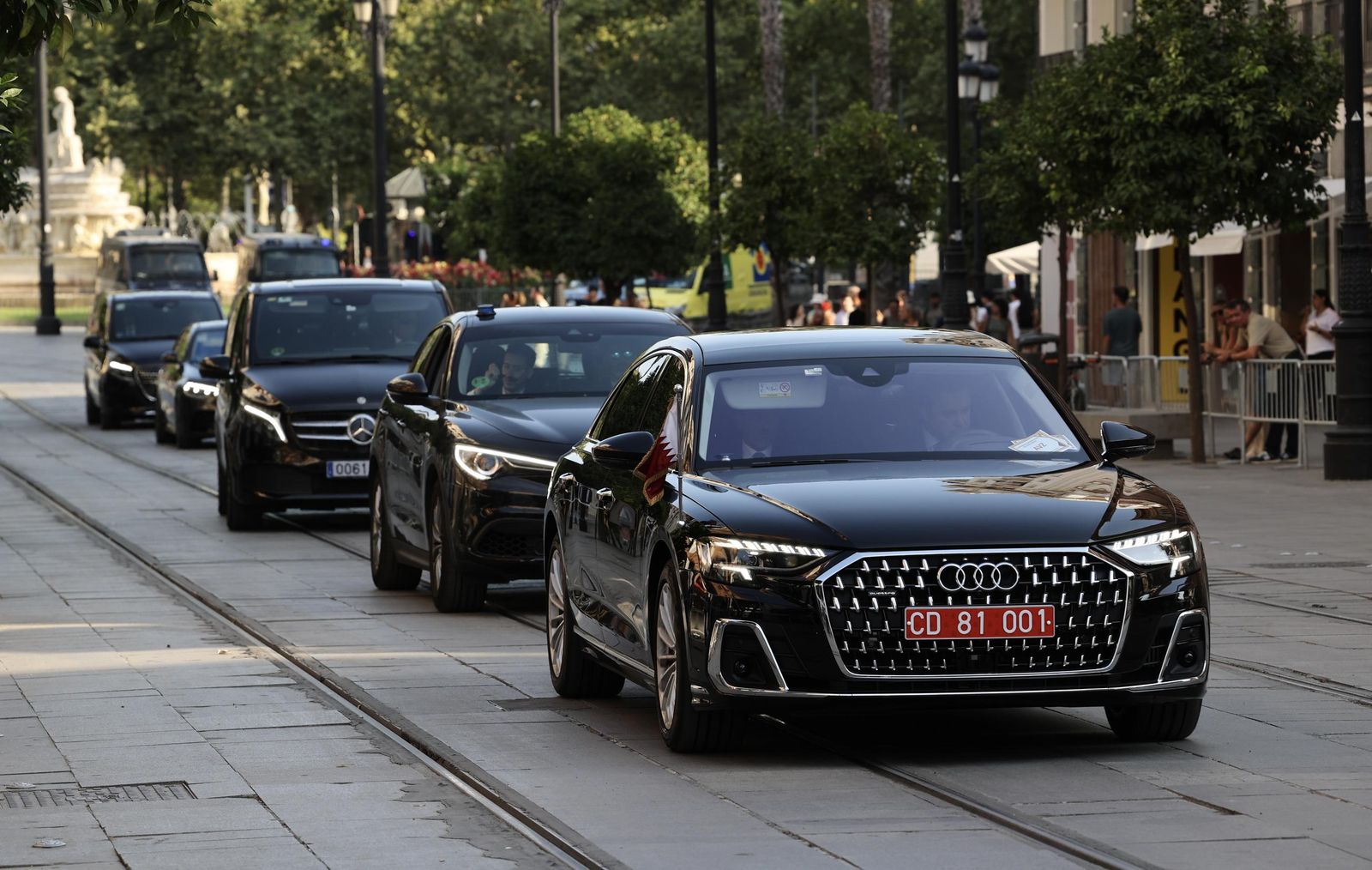 LLegada de los mandatarios de la ONU a la cena en el Alcázar
