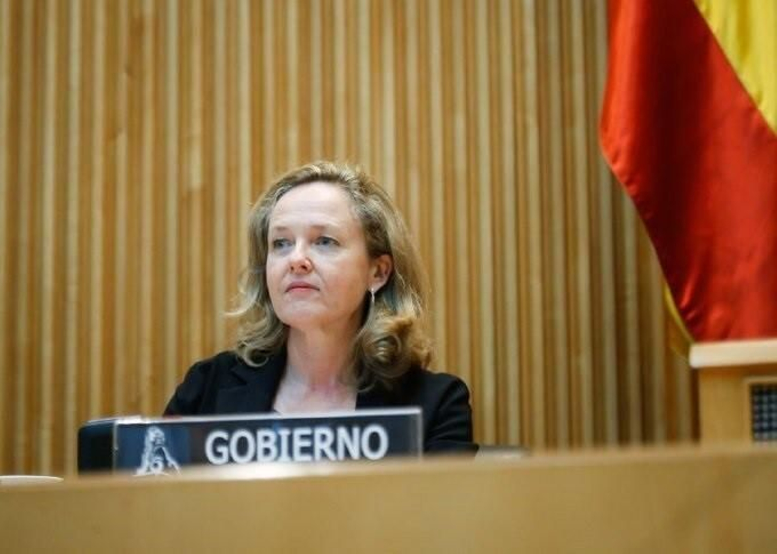 eP Nadia Calviño, en el Congreso, este jueves