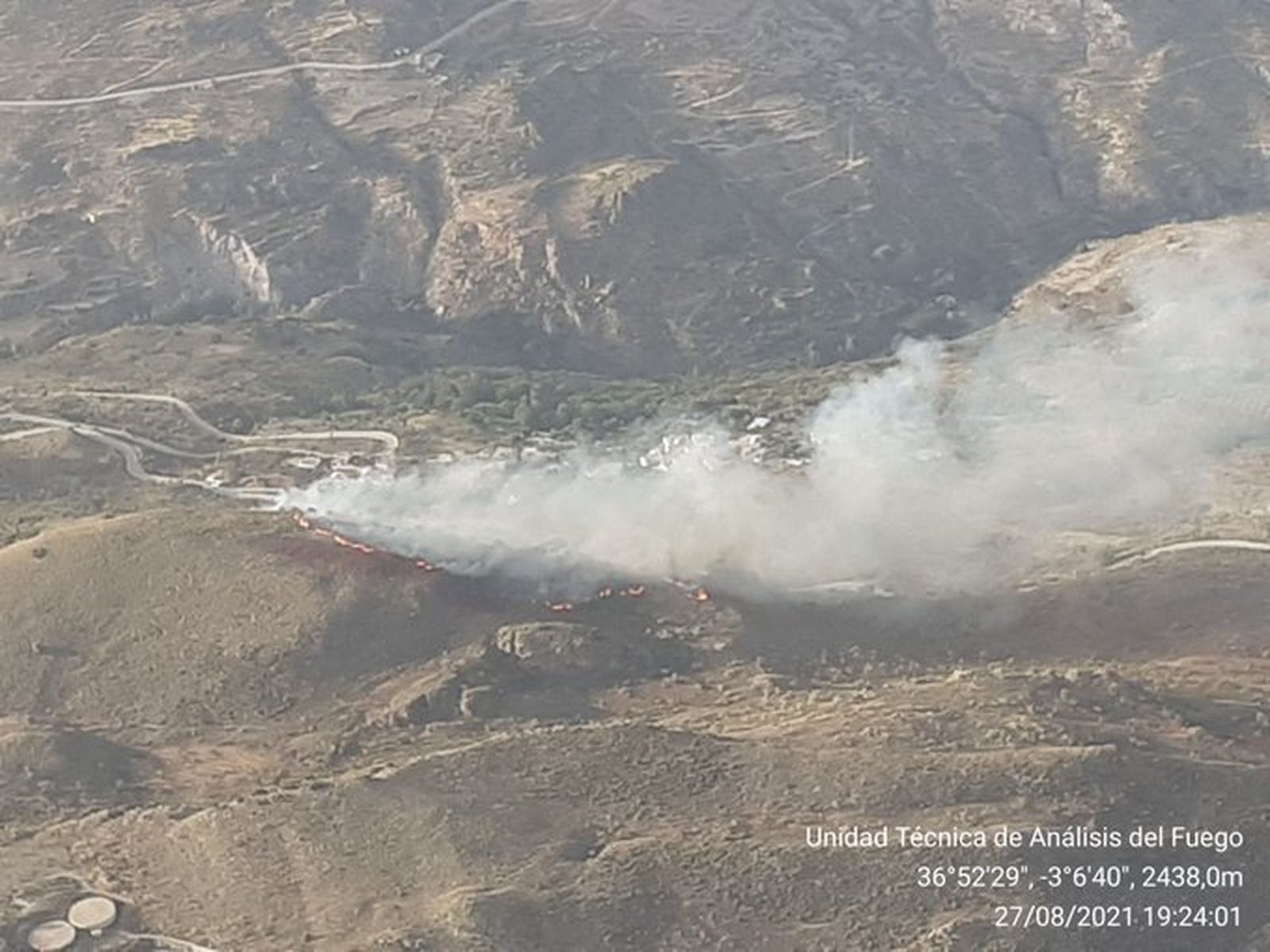 Imagen del incendio en Murtas.