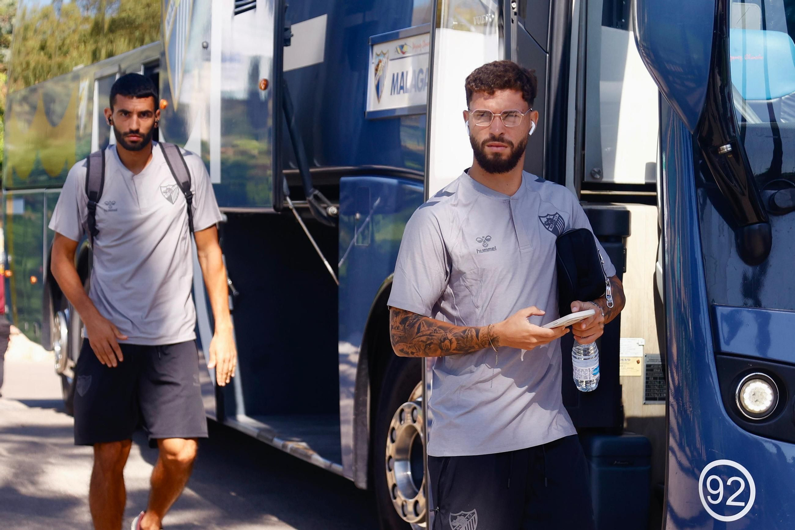 Llegada del Málaga CF.