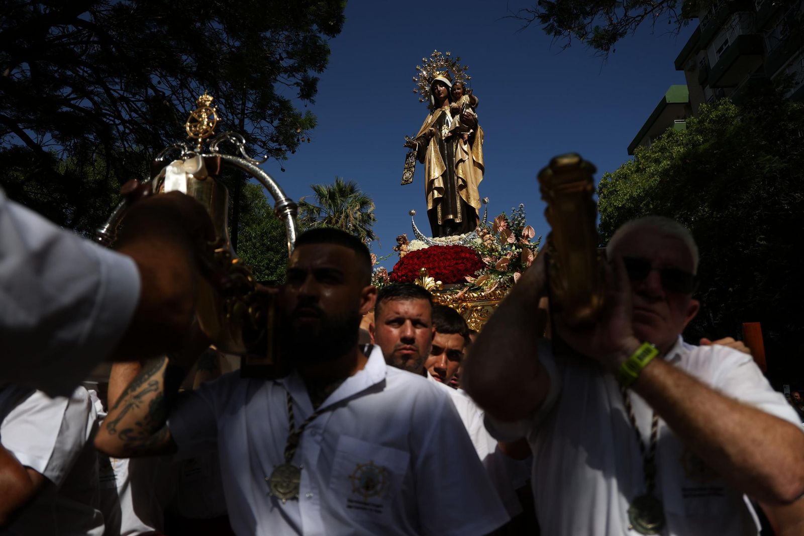 La procesión de la Virgen del Carmen en El Palo, en Málaga, en imágenes