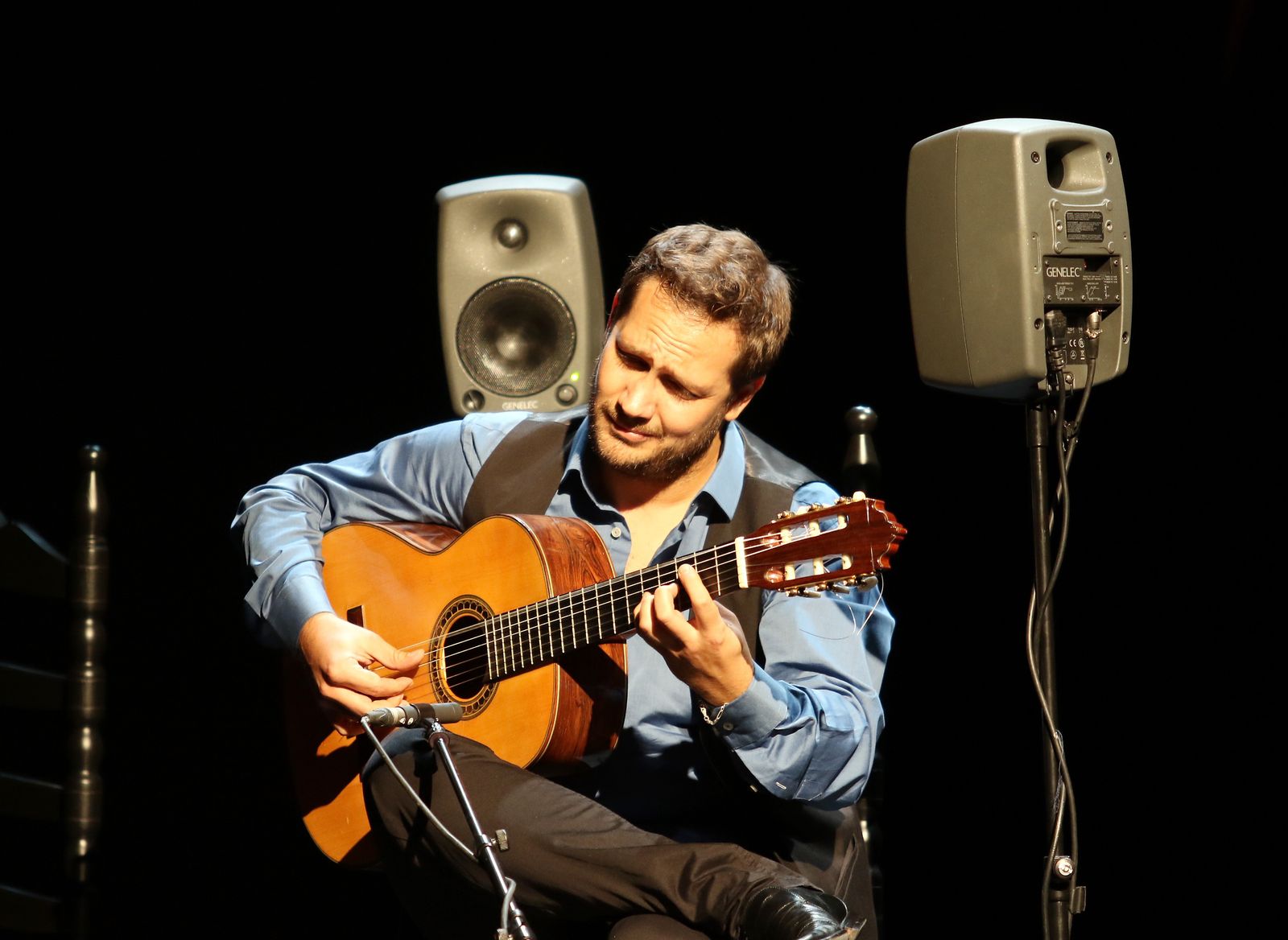 Uno de los concursantes, ayer.