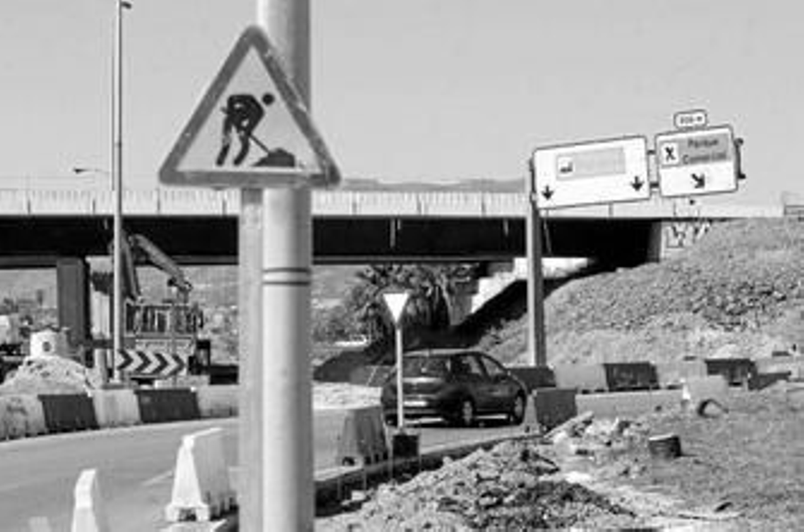 Imagen de archivo de unos viales en obras de la carretera del Guadalhorce.