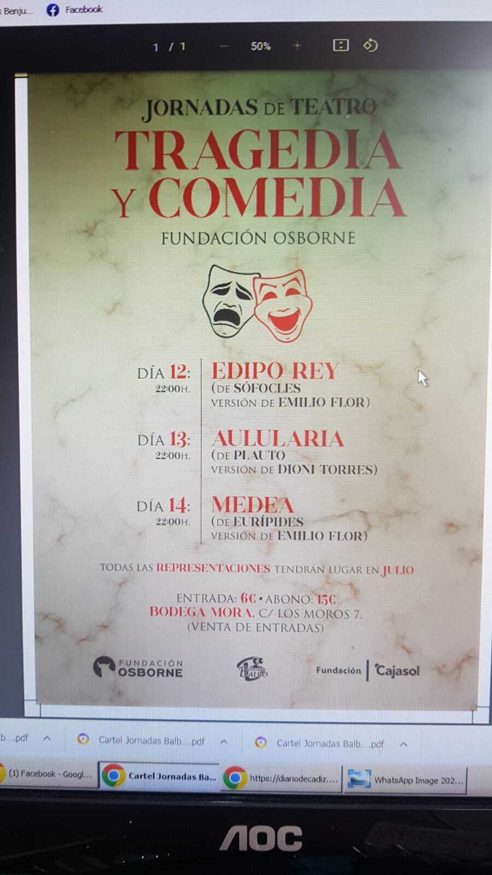 El cartel anunciador de las jornadas que organiza la Fundación Osborne.