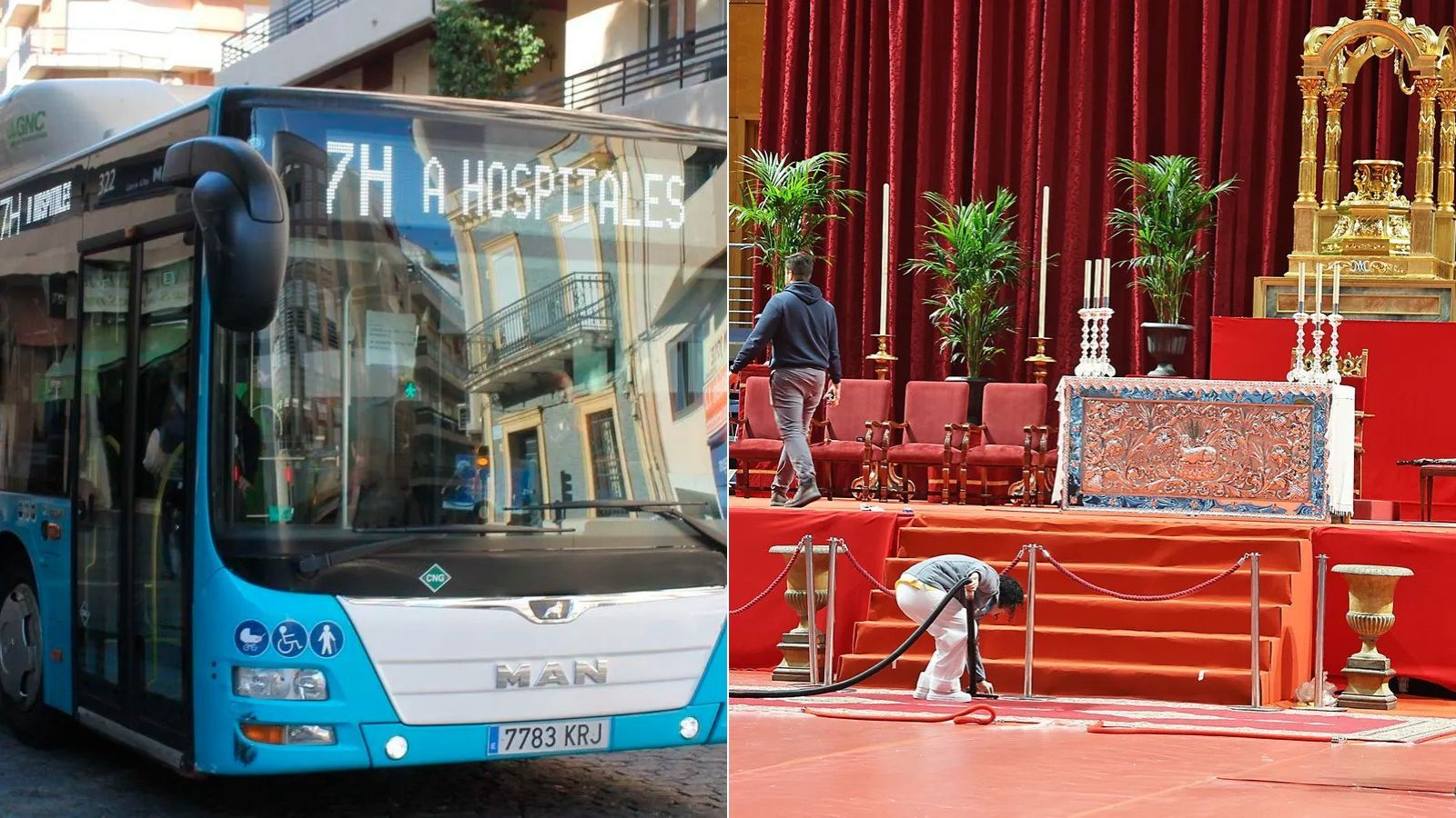 Autobuses gratis para asistir a la Misa funeral.