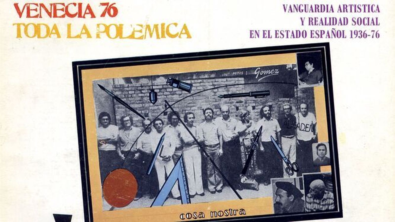 Fotomontaje de los organizadores del pabellón (Pérez Escolano, segundo por la izquierda junto a Oriol Bohigas).