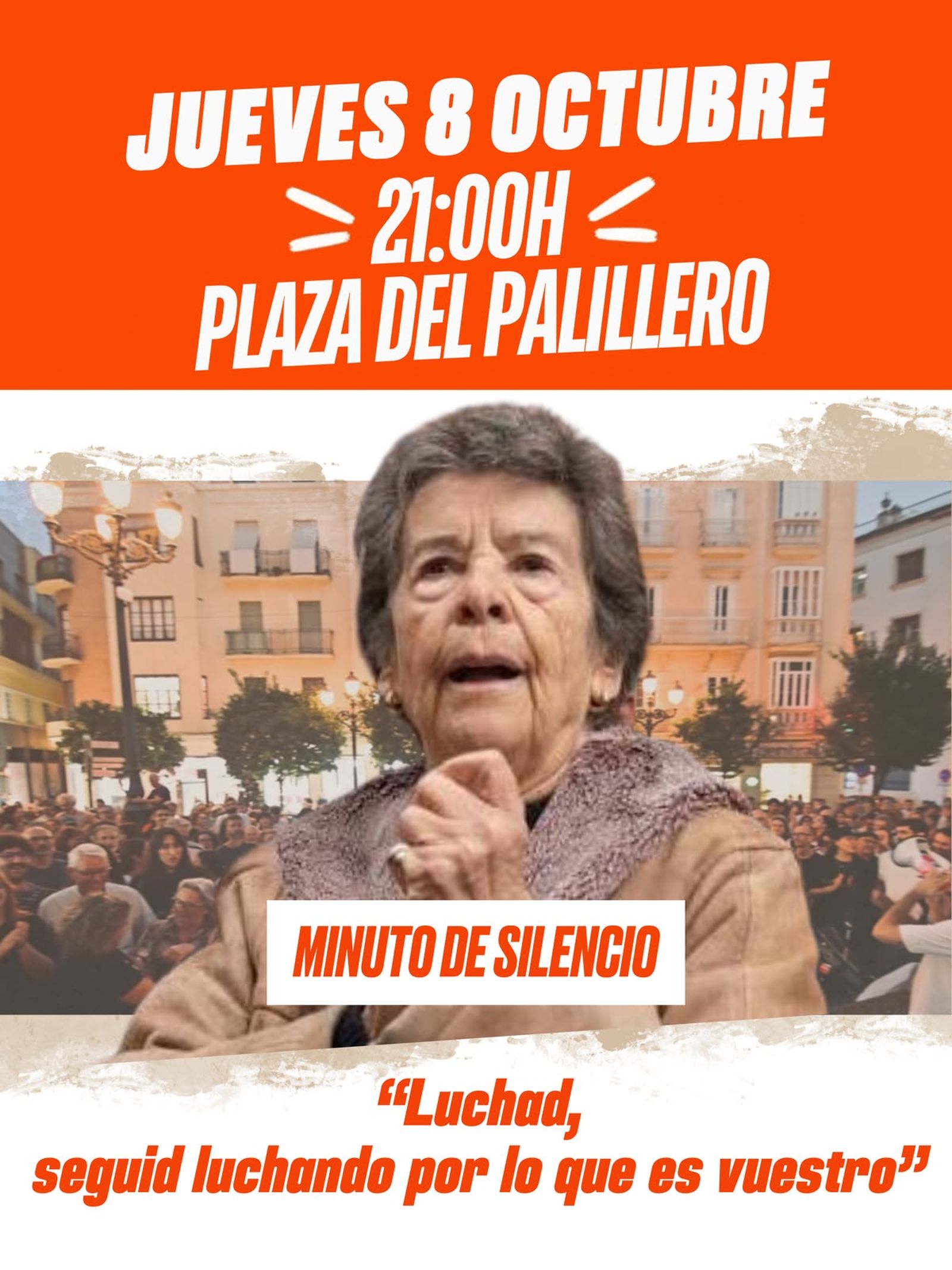 Cartel de convocatoria del minuto de silencio en memoria de Maricarmen.