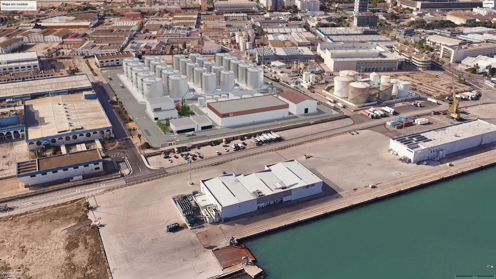 Infografía de la planta de pretratamiento para biocombustibles que Dreexo Energy instalará en Cádiz.
