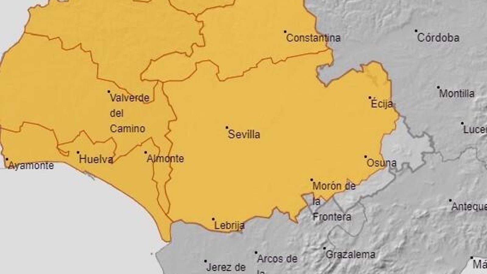 Alerta naranja en Sevilla y Huelva