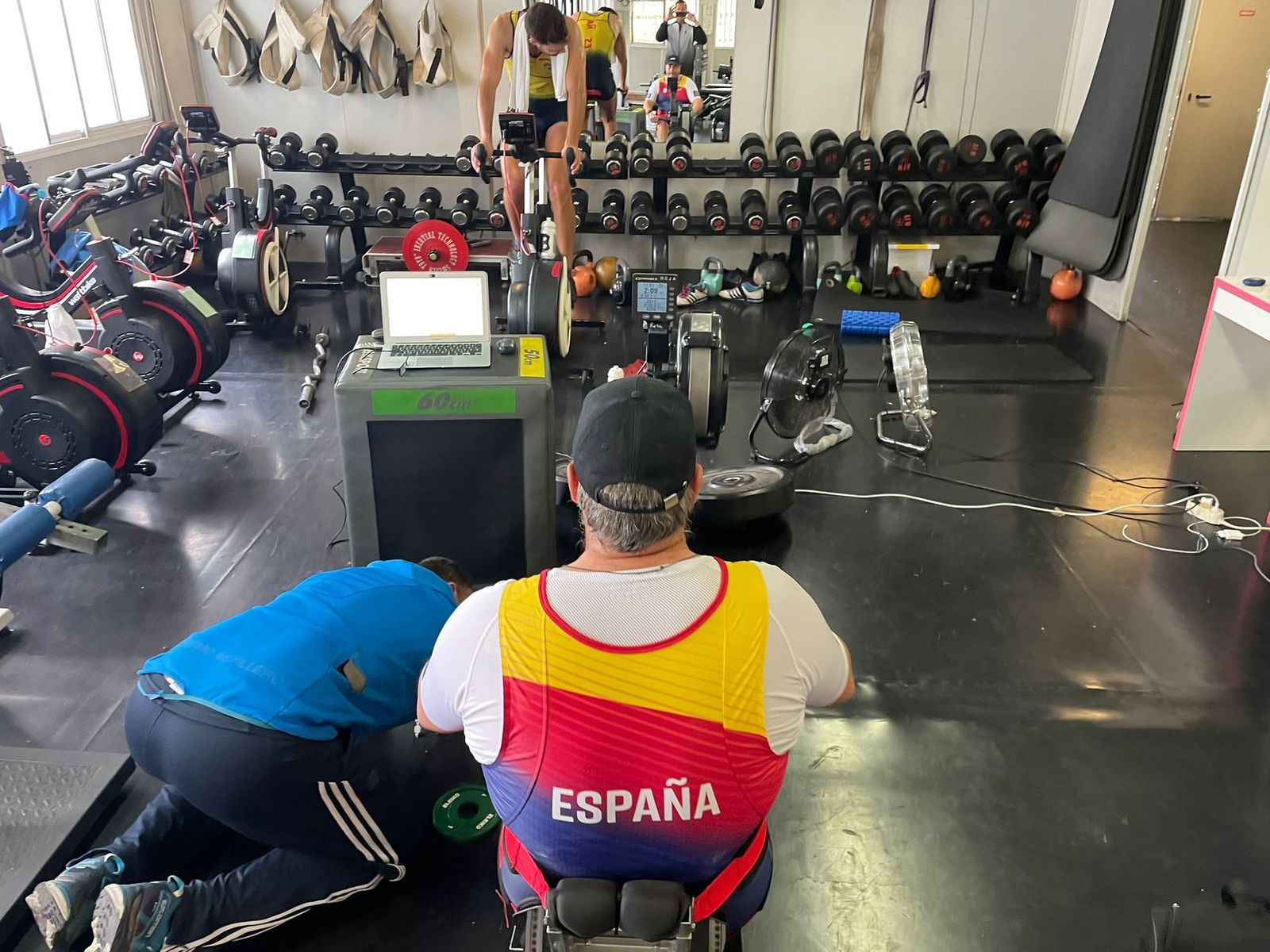 Javier Reja, durante la prueba en la que ganó en 500.