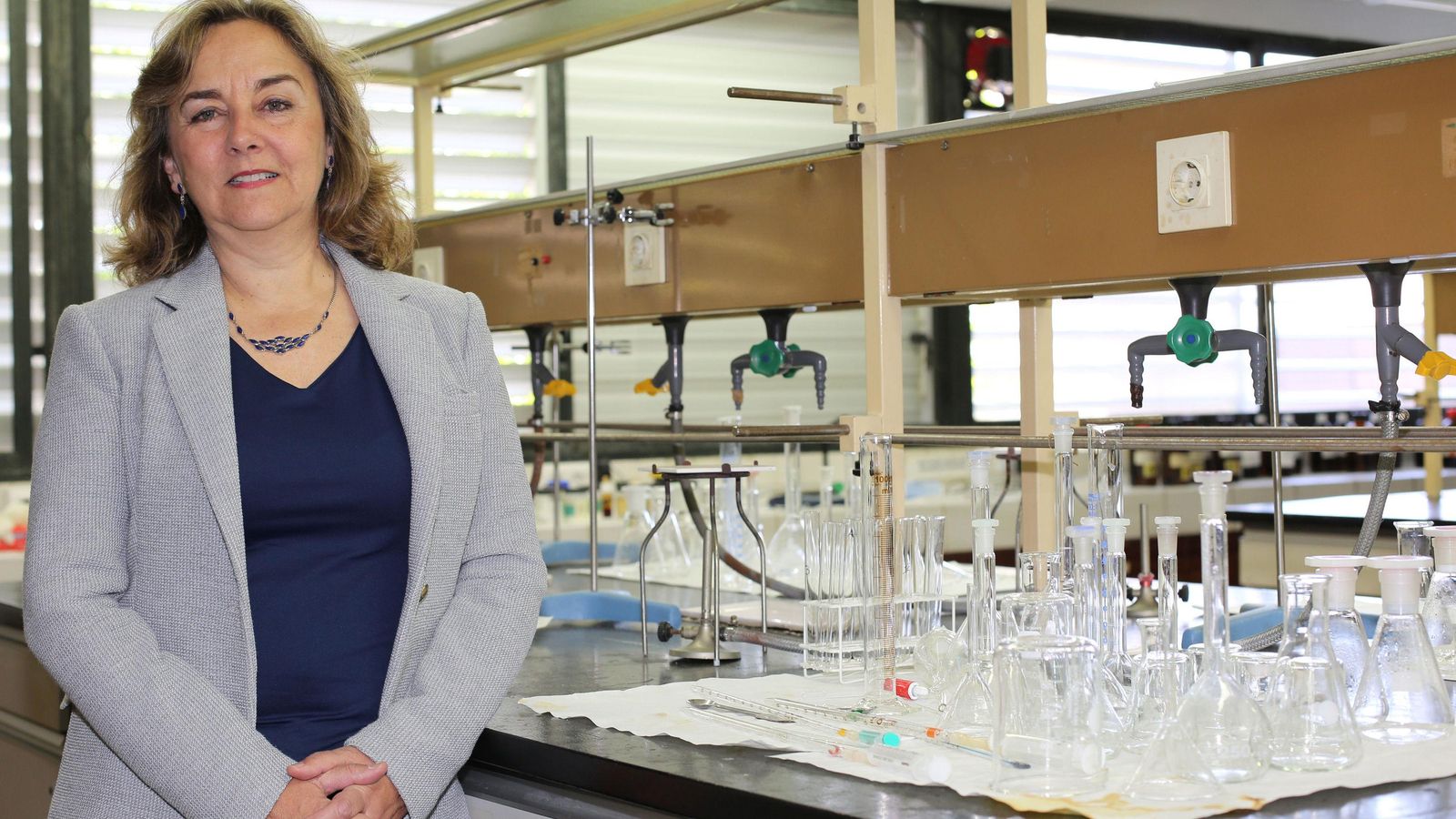 La catedrática Adela Muñoz Sáez, en su despacho de la Universidad de Sevilla.