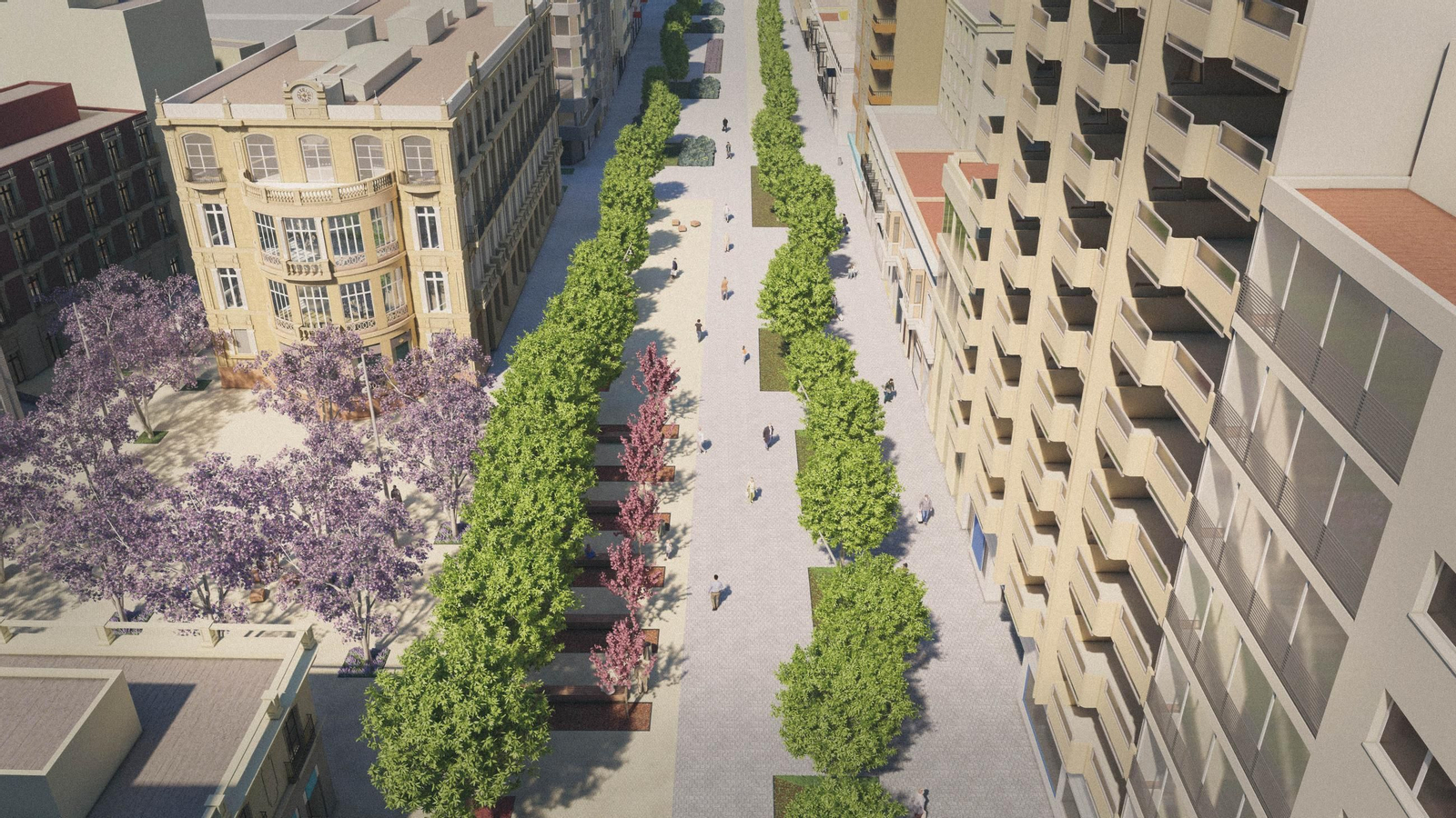 Presentada la peatonalización del Paseo de Almería, en imágenes