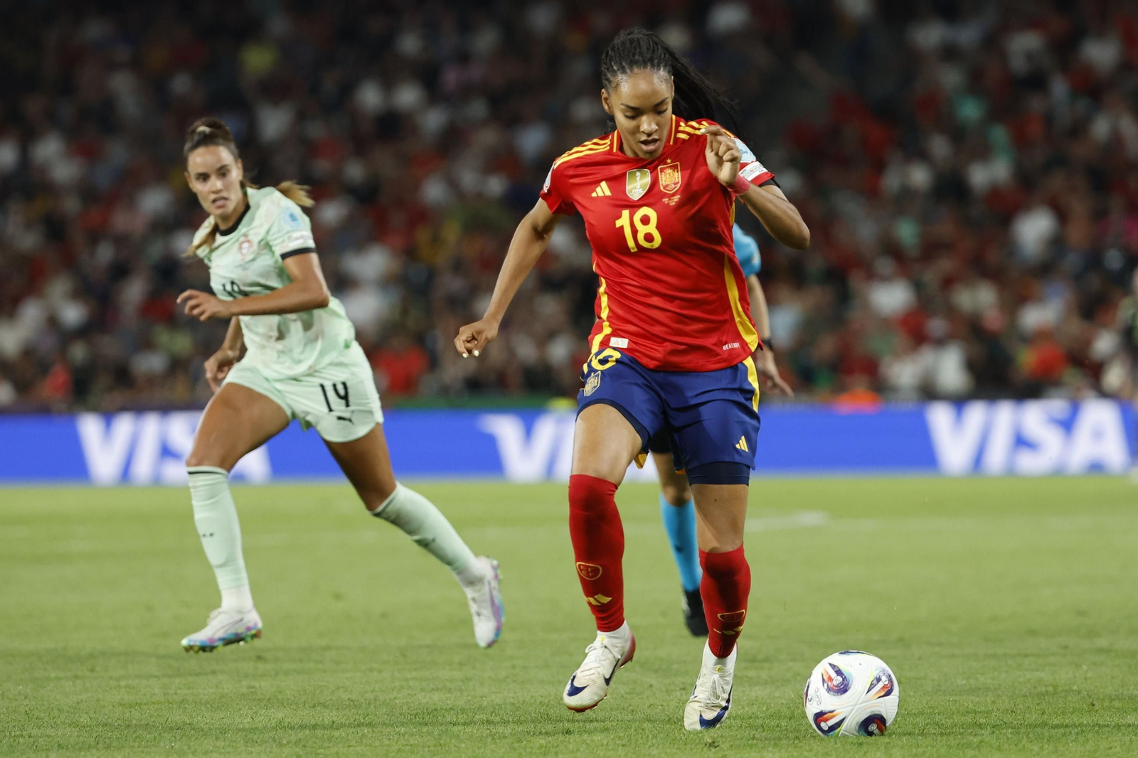 Las fotos del España - Portugal en la Eurocopa femenina
