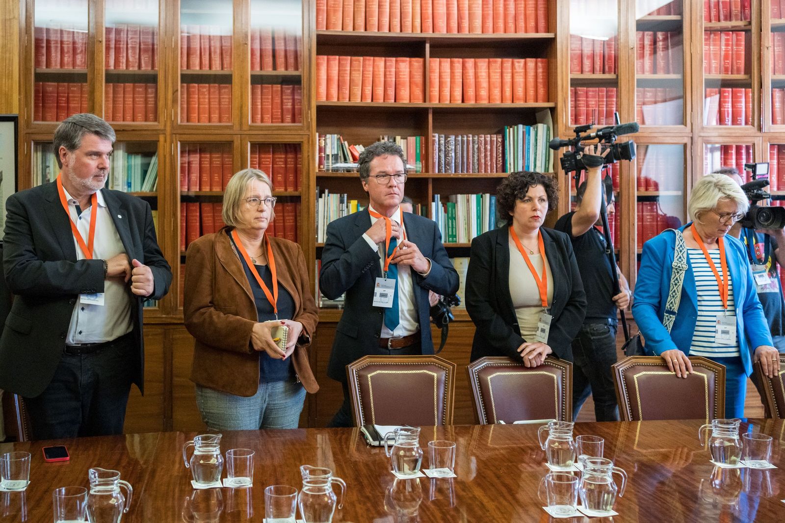 Delegación de parlamentarios alemanes en el Ministerio para la Transición Ecológica en Madrid.