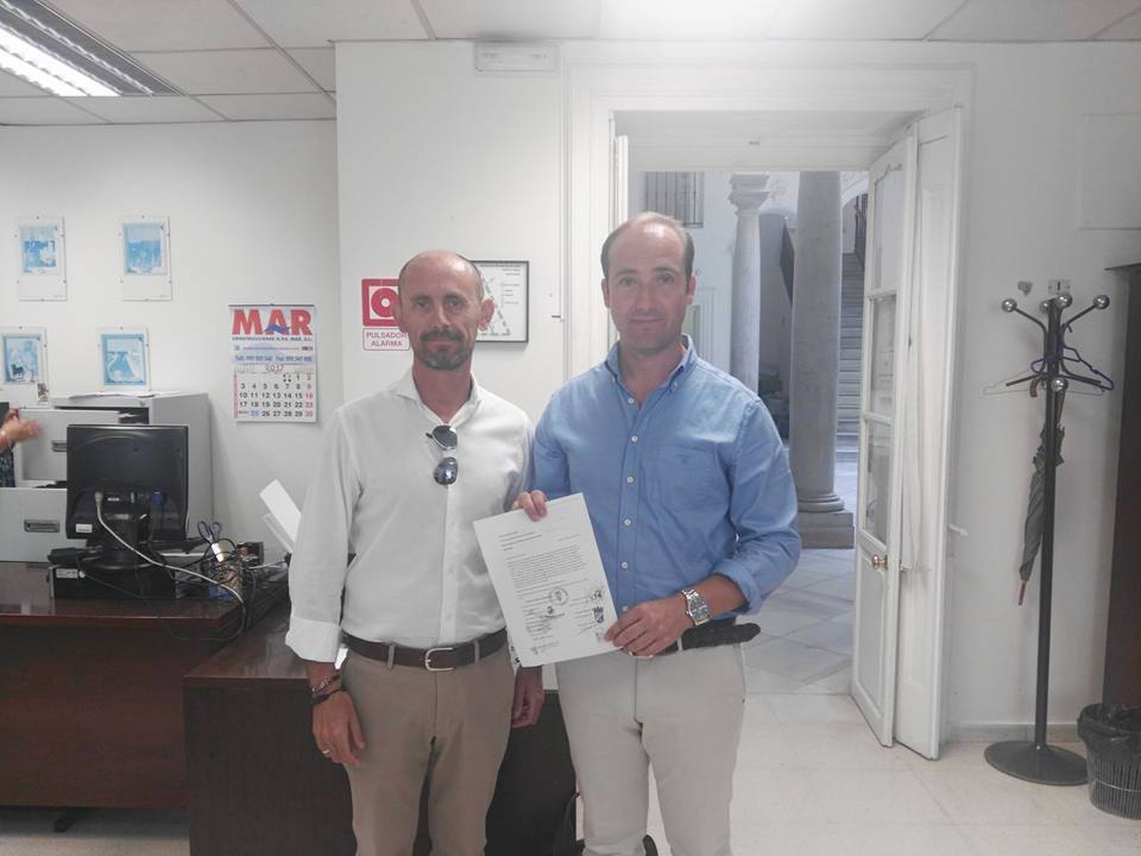 El presidente del San Fernando, Alejandro Zapata, y de la Unión, Álvaro Moya.