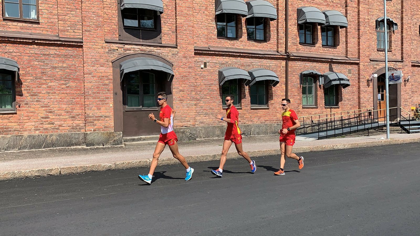 El accitano José Manuel Pérez, entrenando junto a sus compañeros de la Selección.