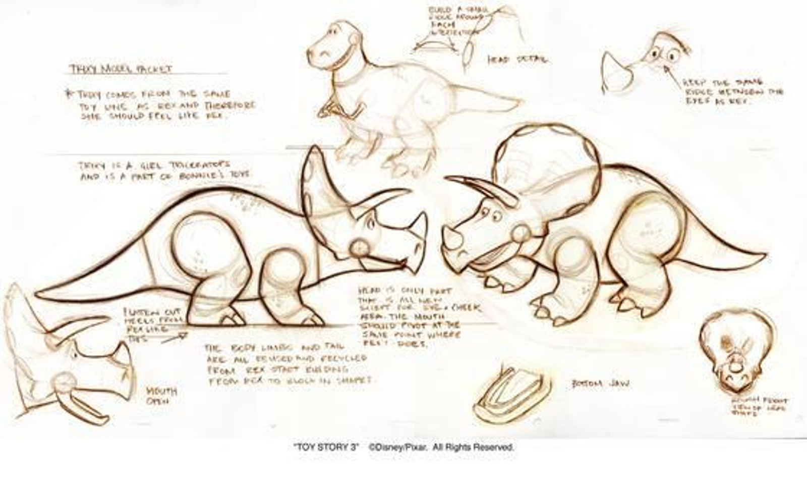 Unos de los dibujo previos a la realización de la película e Lee Unkrich.