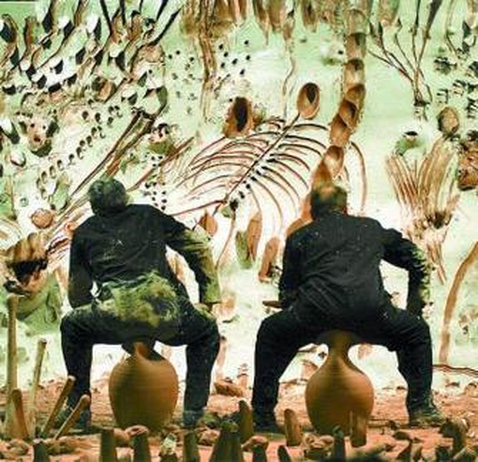 Josef Nadj y Miquel Barceló, durante el espectáculo.