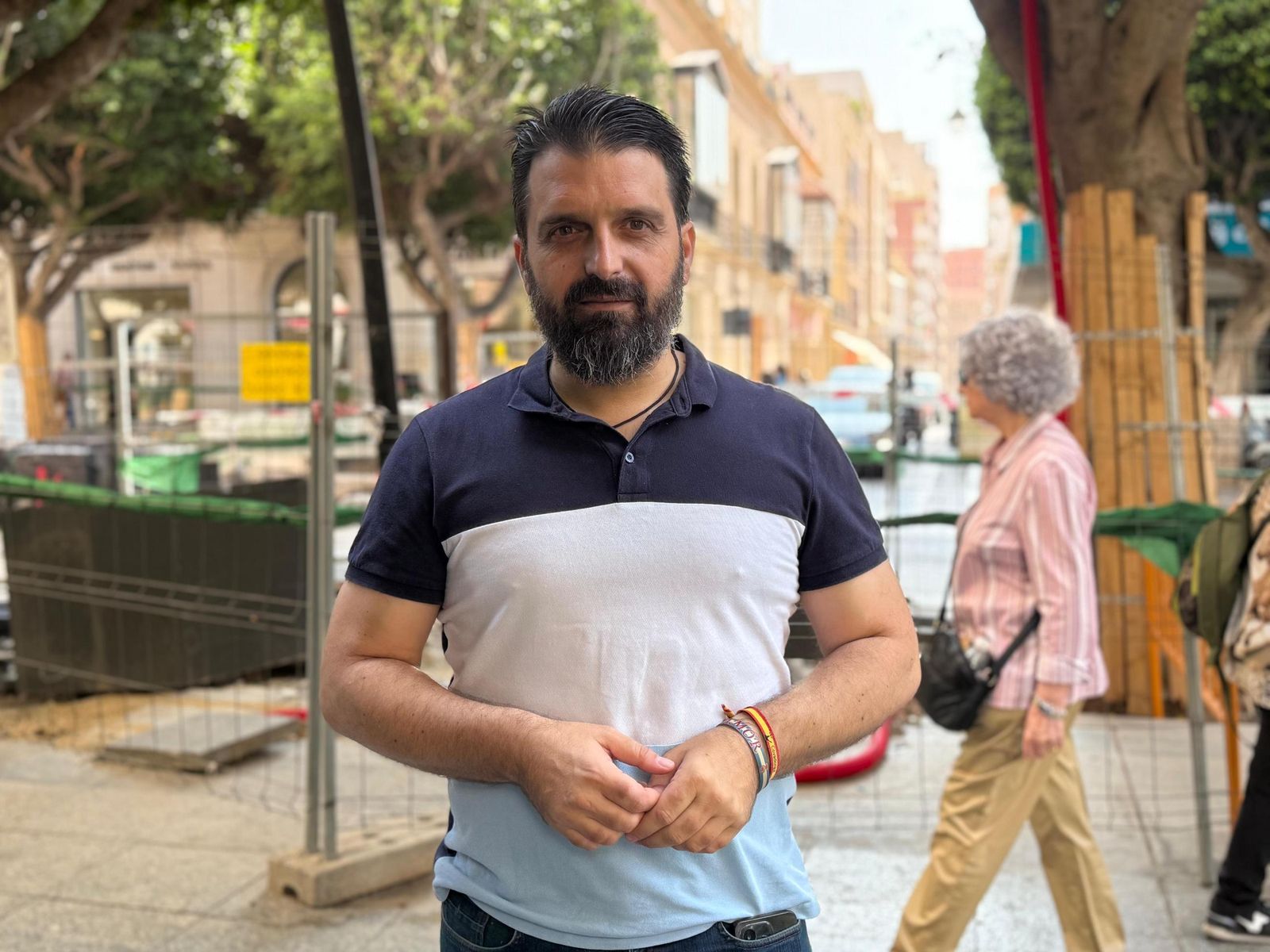 Rojas, junto a las obras del Paseo de Almería