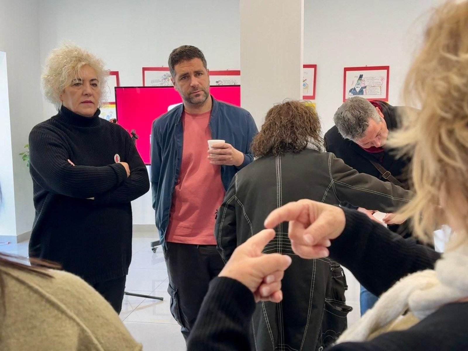 Roberto Palmero en el desayuno informativo de la formación izquierdista.