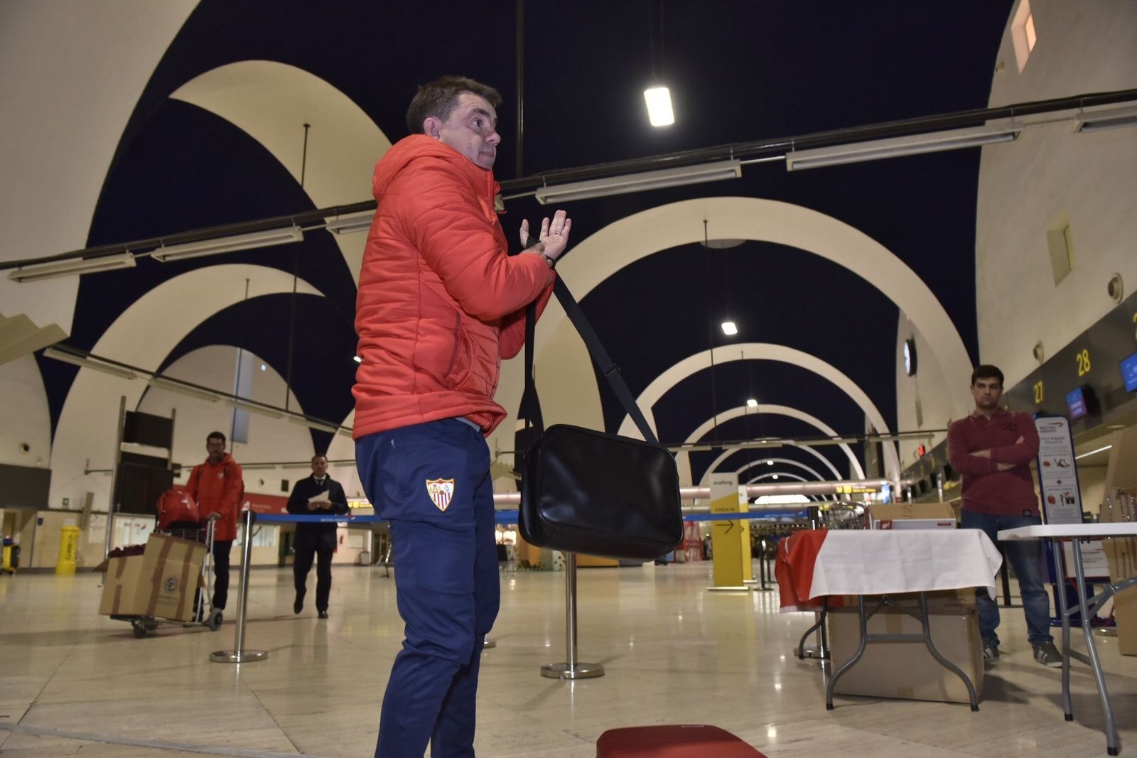 Marcucci, antes de embarcar en San Pablo