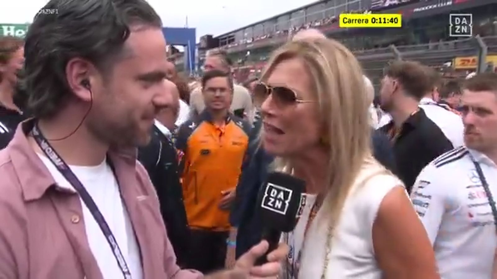 La reina Máxima de Holanda  entrevistada con motivo del mundial de Fórmula 1