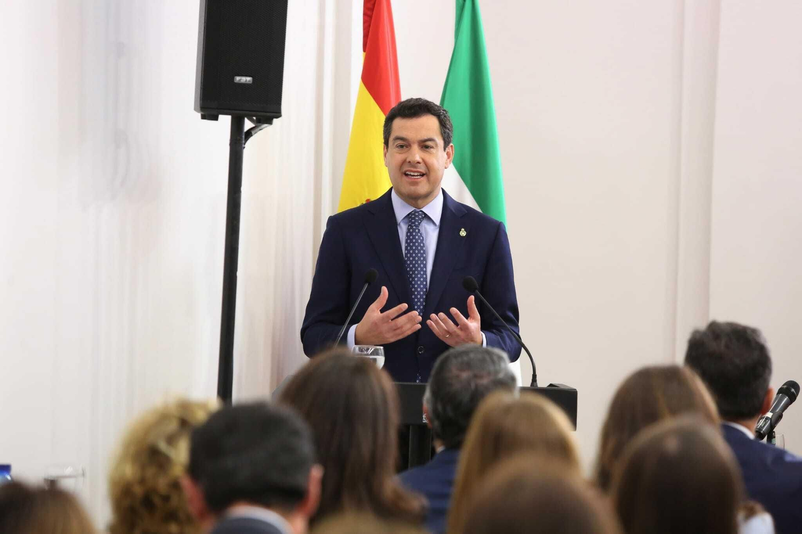 El presidente de la Junta de Andalucía, Juanma Moreno, este martes en Málaga.