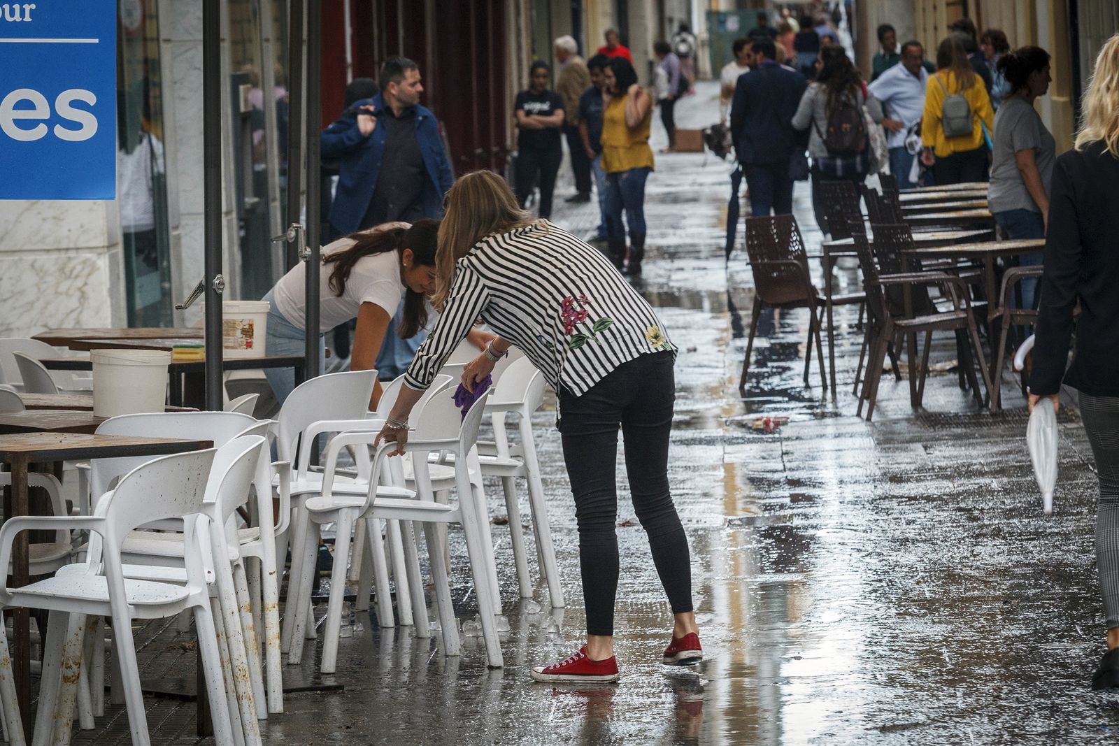 Los efectos de la tromba de agua en Cádiz