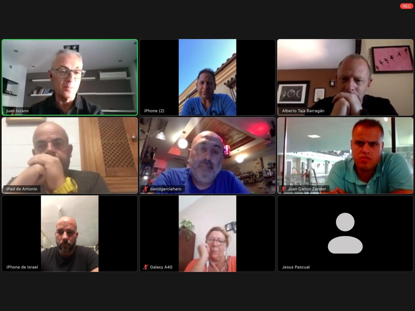 La reunión telemática entre el PSOE y los representantes de la asociación.