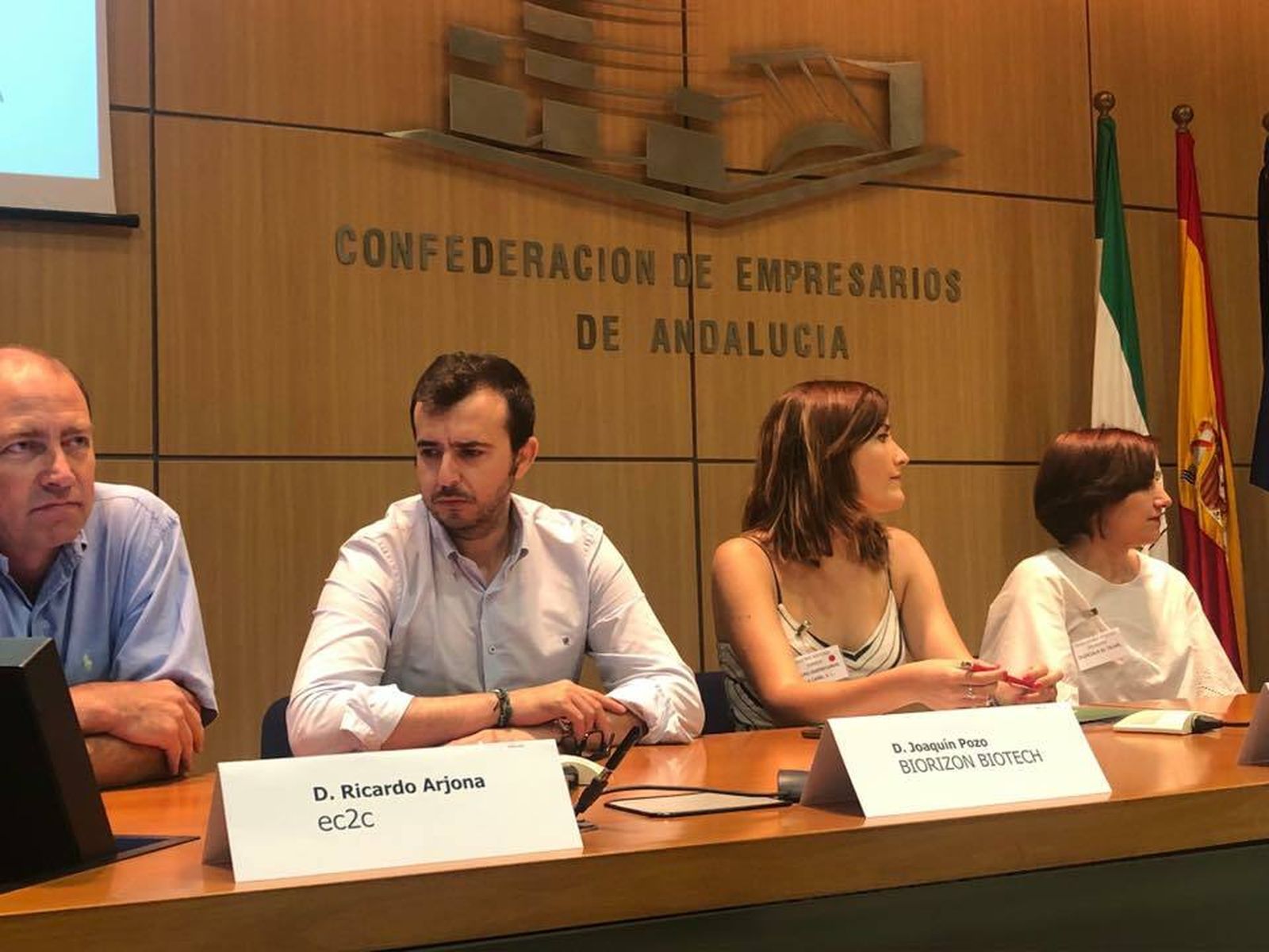 Joaquín Pozo, de Biorizon Biotech, en la jornada de hace unos días en la CEA.