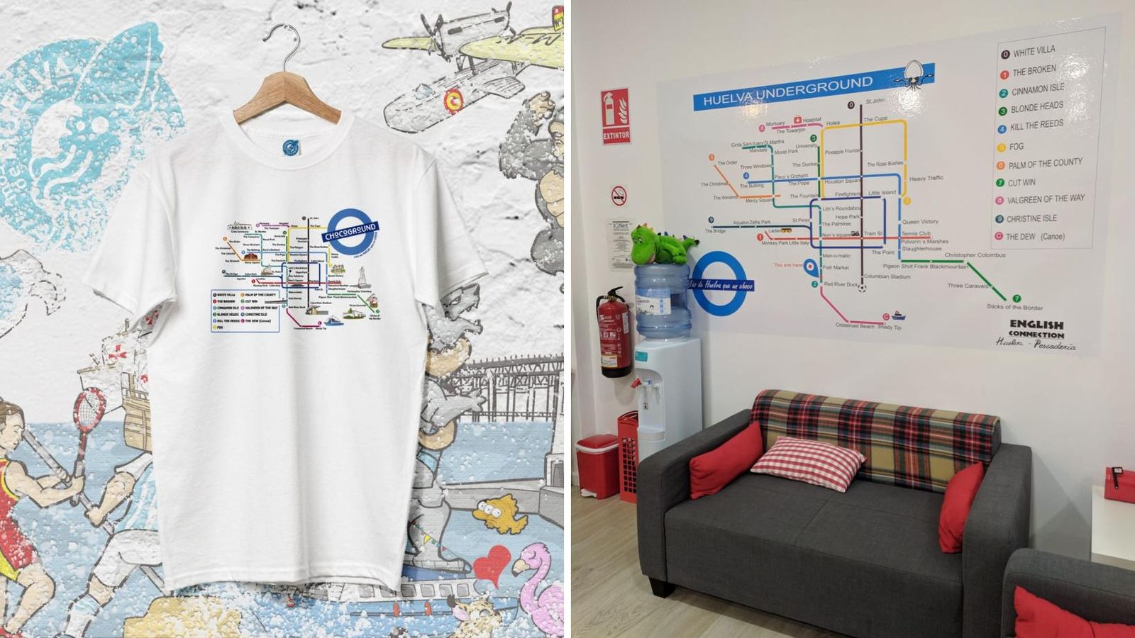 Si en Huelva hubiera metro, así sería el mapa con los lugares más emblemáticos